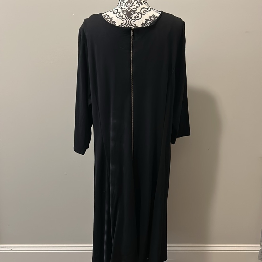 The perfect LBD.  Woman’s 3/4-Sleeve Princess Fit & Flare Dress in black. - Picture 8 of 11